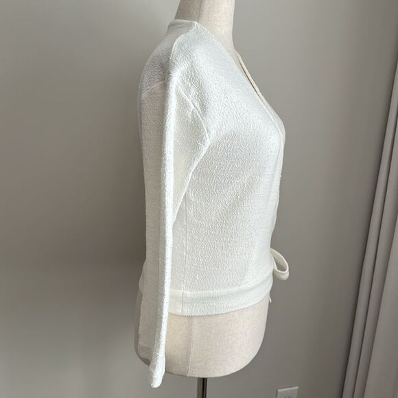 Madewell Texture & Thread Wrap Boucle Top in Bright Ivory Size S - Picture 4 of 11